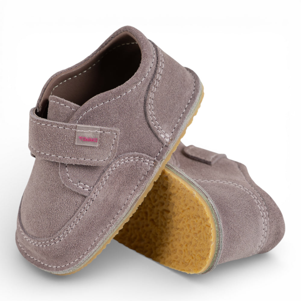 Ghete barefooot din piele naturala Roz pudrat Suede