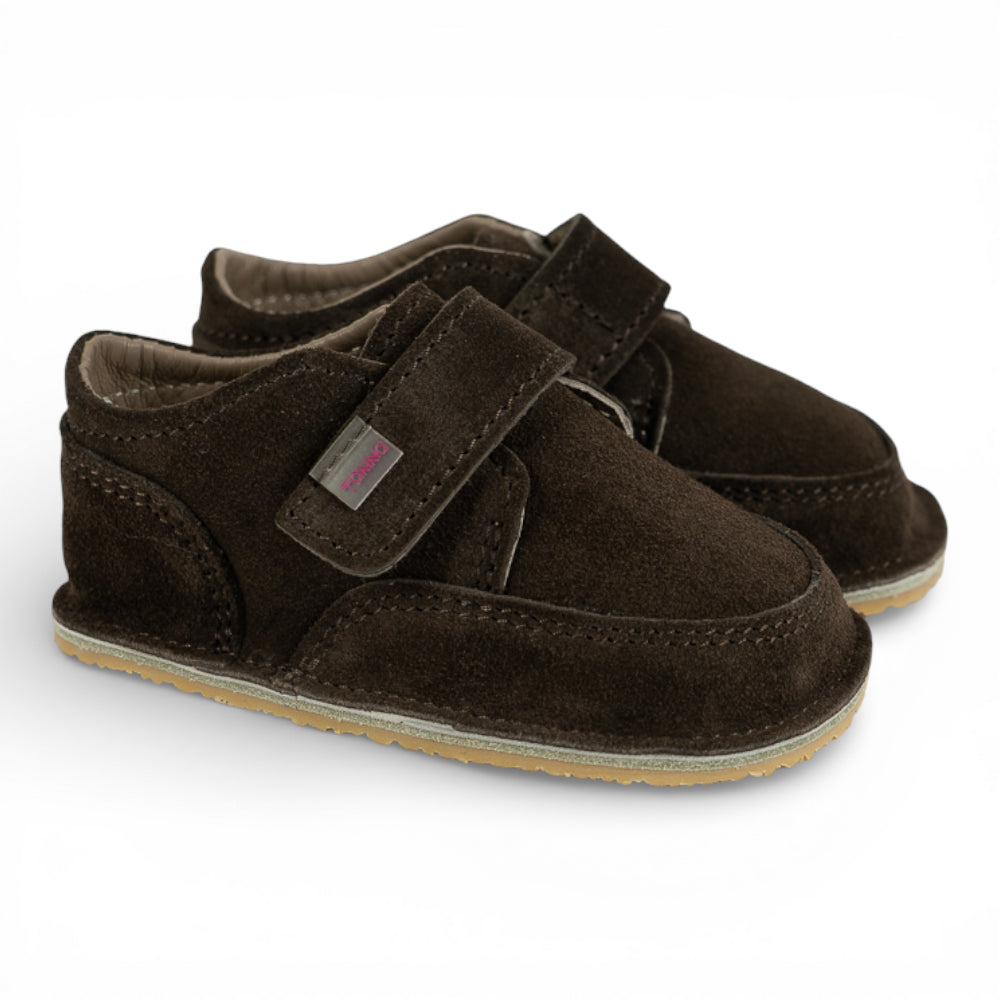 Ghete barefooot din piele naturala Espresso suede Imagine secundară a produsului