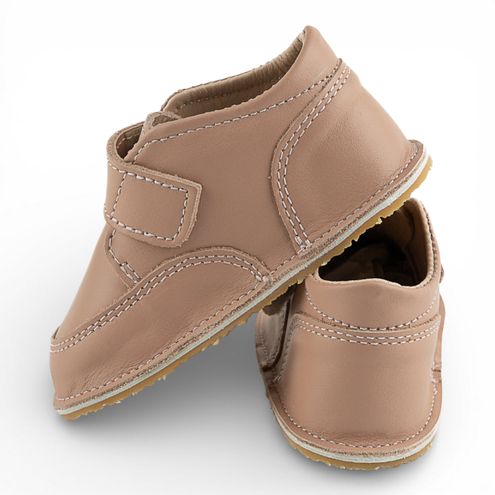 Ghete barefooot din piele naturala Roz prafuit royal