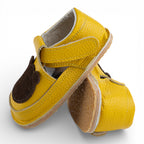 Pantofi barefoot din piele naturala Galben Ursulet