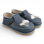 Pantofi barefoot din piele naturala Petrol Avion