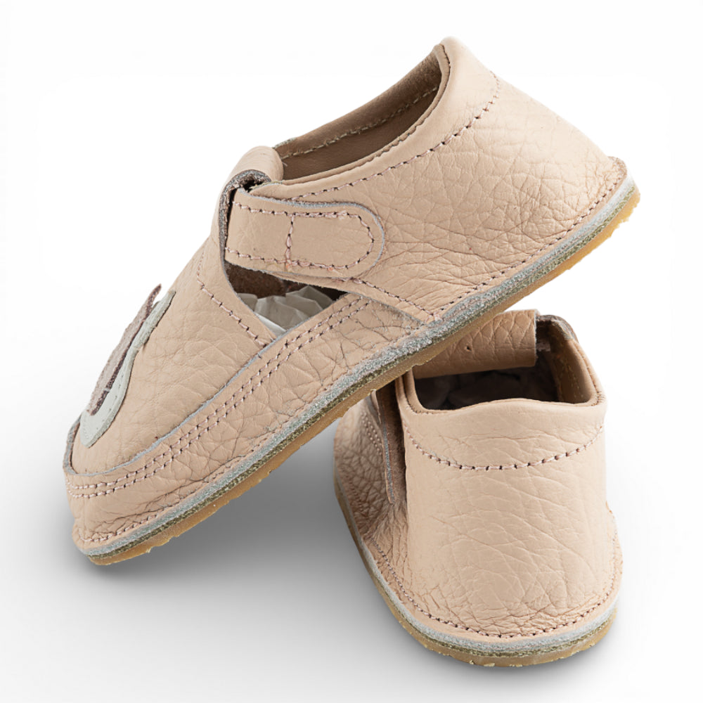 Pantofi barefoot din piele naturala Nude rose Lebada