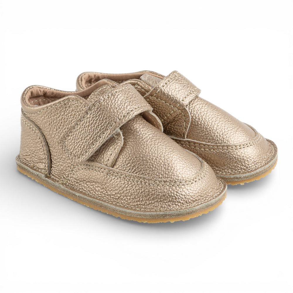 Ghete barefooot din piele naturala Auriu Imagine secundară a produsului