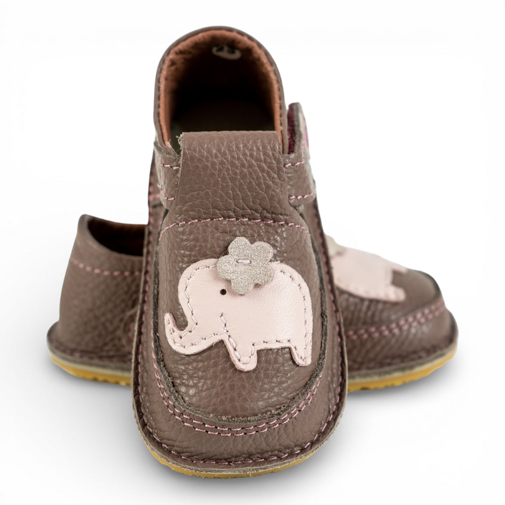 Pantofi barefoot din piele naturala Plamaniu Elefantica Imagine principală a produsului