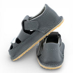 Sandale barefoot din piele naturala Gri Avion