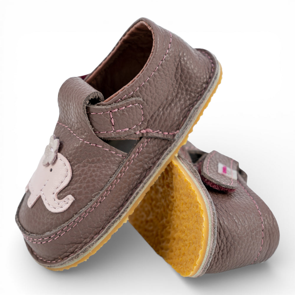 Pantofi barefoot din piele naturala Plamaniu Elefantica