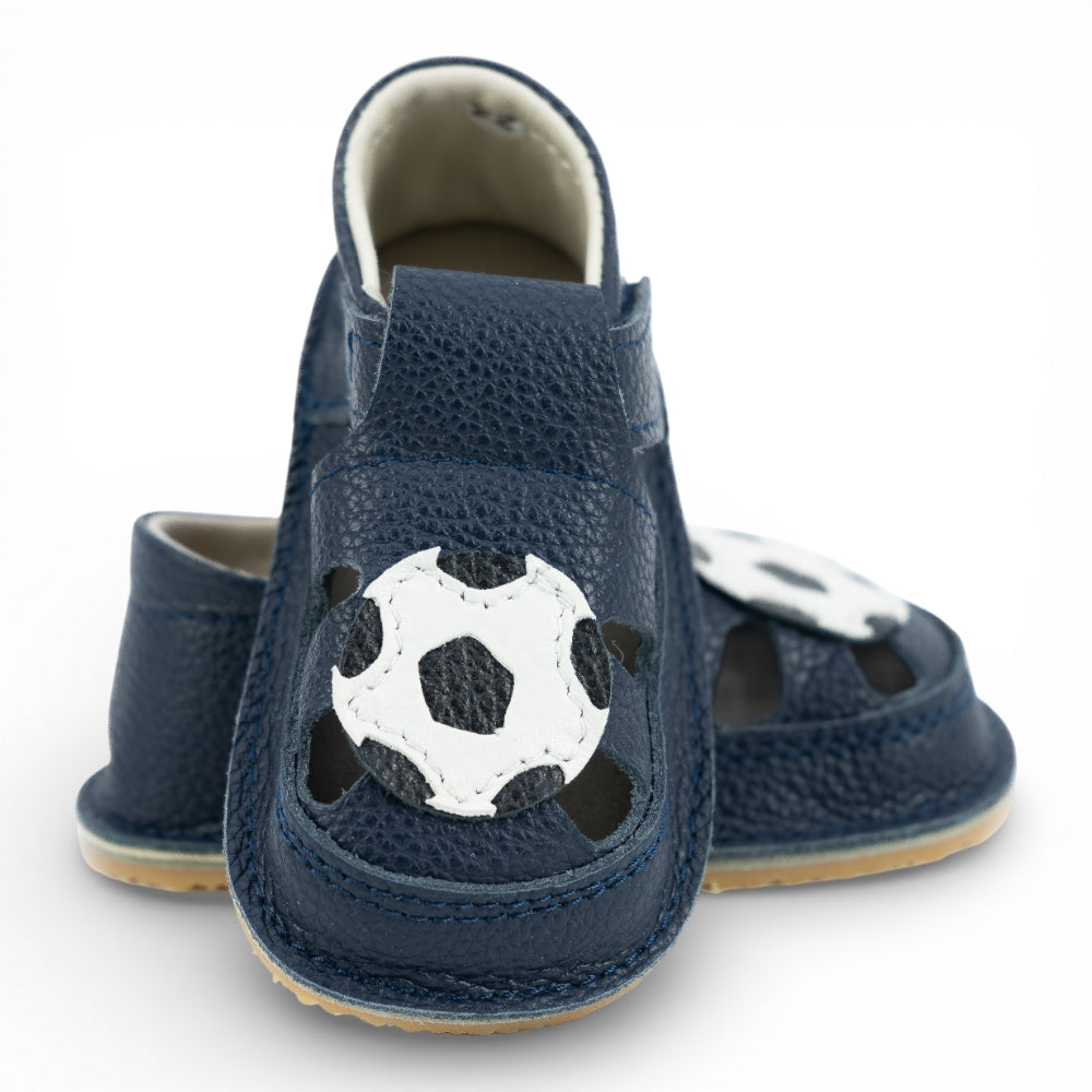 Sandale barefoot din piele naturala Bleumarin Minge