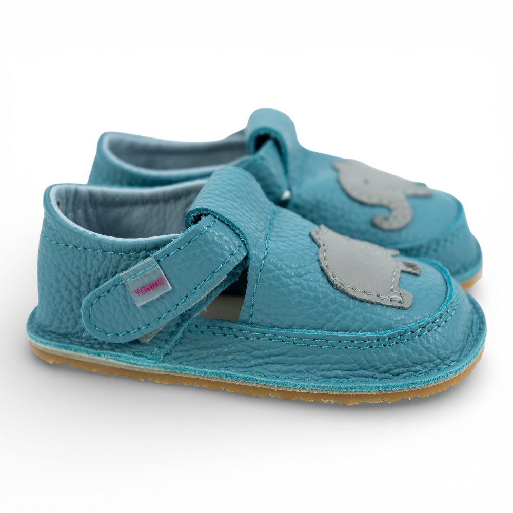 Pantofi barefoot din piele naturala Aqua Elefantel