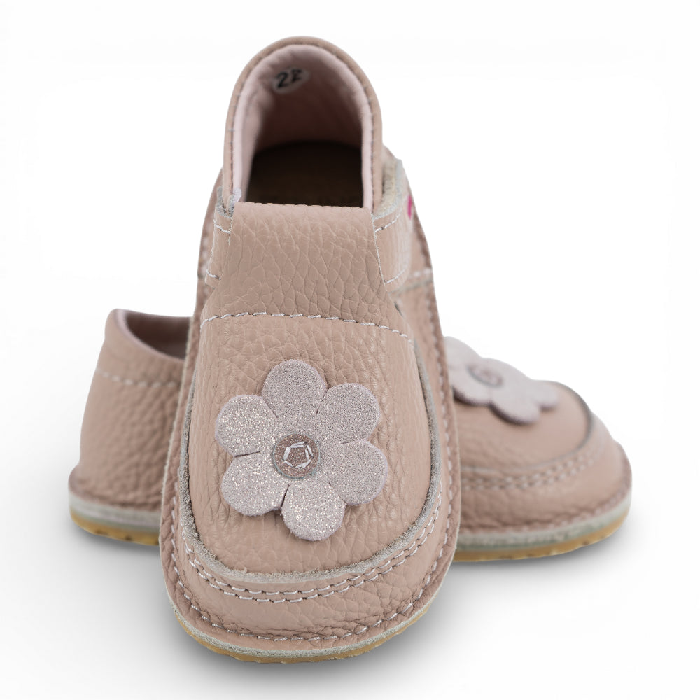 Pantofi barefoot din piele naturala Nude Floricica Imagine principală a produsului