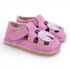 Sandale barefoot din piele naturala Roz Buburuza