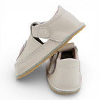 Pantofi barefoot din piele naturala Crem rose Inimioare