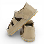 Sandale barefoot din piele naturala Bej Maimutica fetita