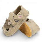 Sandale barefoot din piele naturala Bej Maimutica fetita