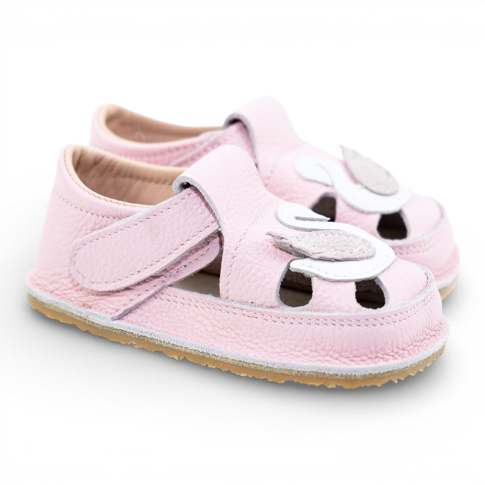 Sandale barefoot din piele naturala Roz Lebada Imagine secundară a produsului