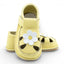 Sandale barefoot din piele naturala Galben Floricica