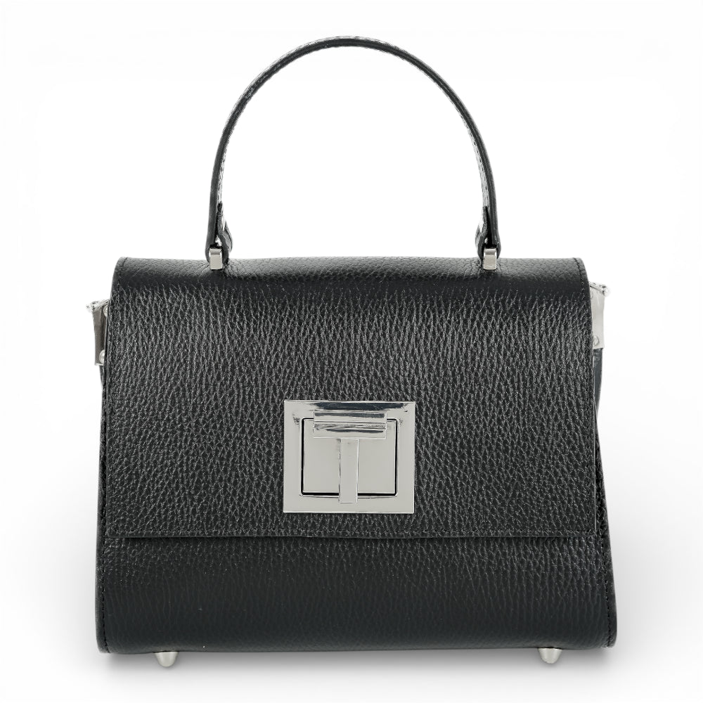 Geanta din piele naturala Negru MINI POLINE Imagine principală a produsului