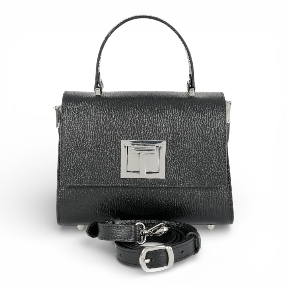 Geanta din piele naturala Negru MINI POLINE