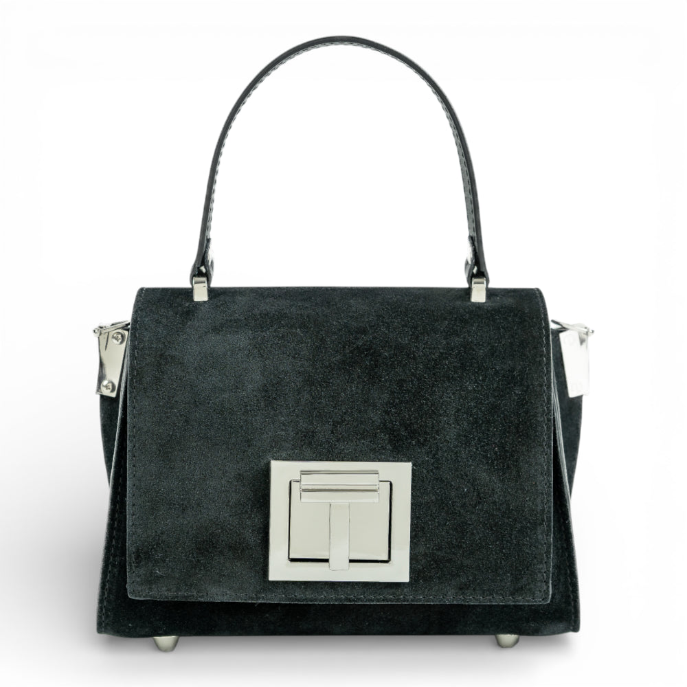 Geanta din piele naturala Negru Suede MICRO POLINE Imagine principală a produsului
