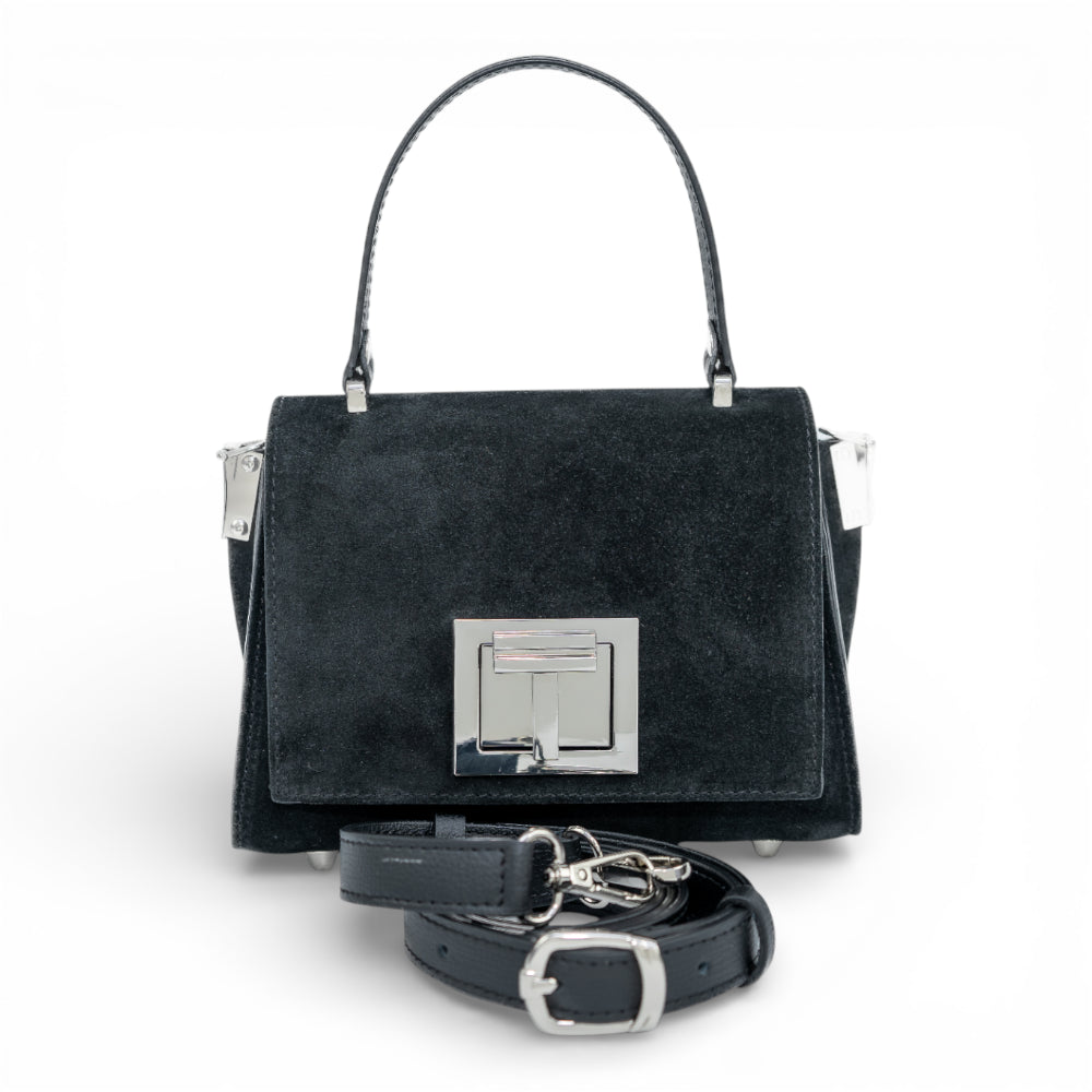 Geanta din piele naturala Negru Suede MICRO POLINE Imagine secundară a produsului