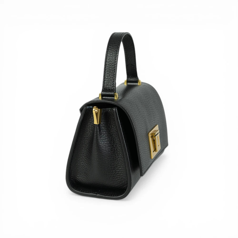 Geanta din piele naturala Black MICRO POLINE
