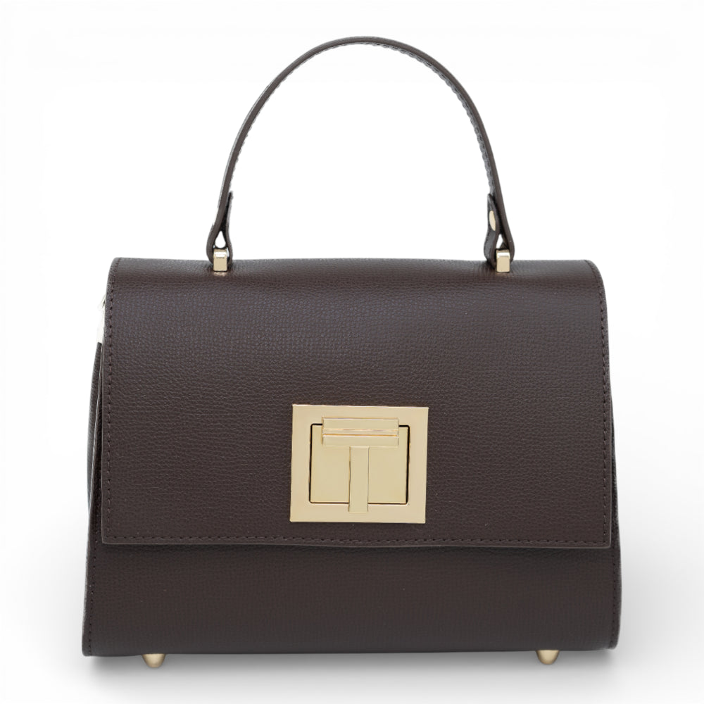 Geanta din piele naturala Ciocolata MINI POLINE Imagine principală a produsului