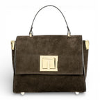 Geanta din piele naturala Suede Espresso MINI POLINE