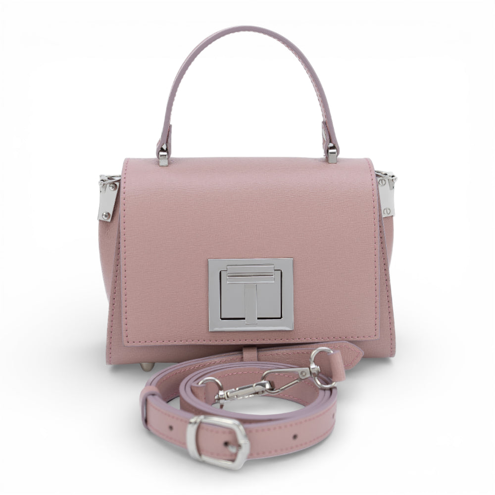 Geanta din piele naturala Roz nude MICRO POLINE Imagine secundară a produsului