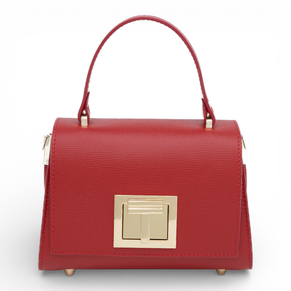 Geanta din piele naturala Rosu MICRO POLINE Imagine principală a produsului