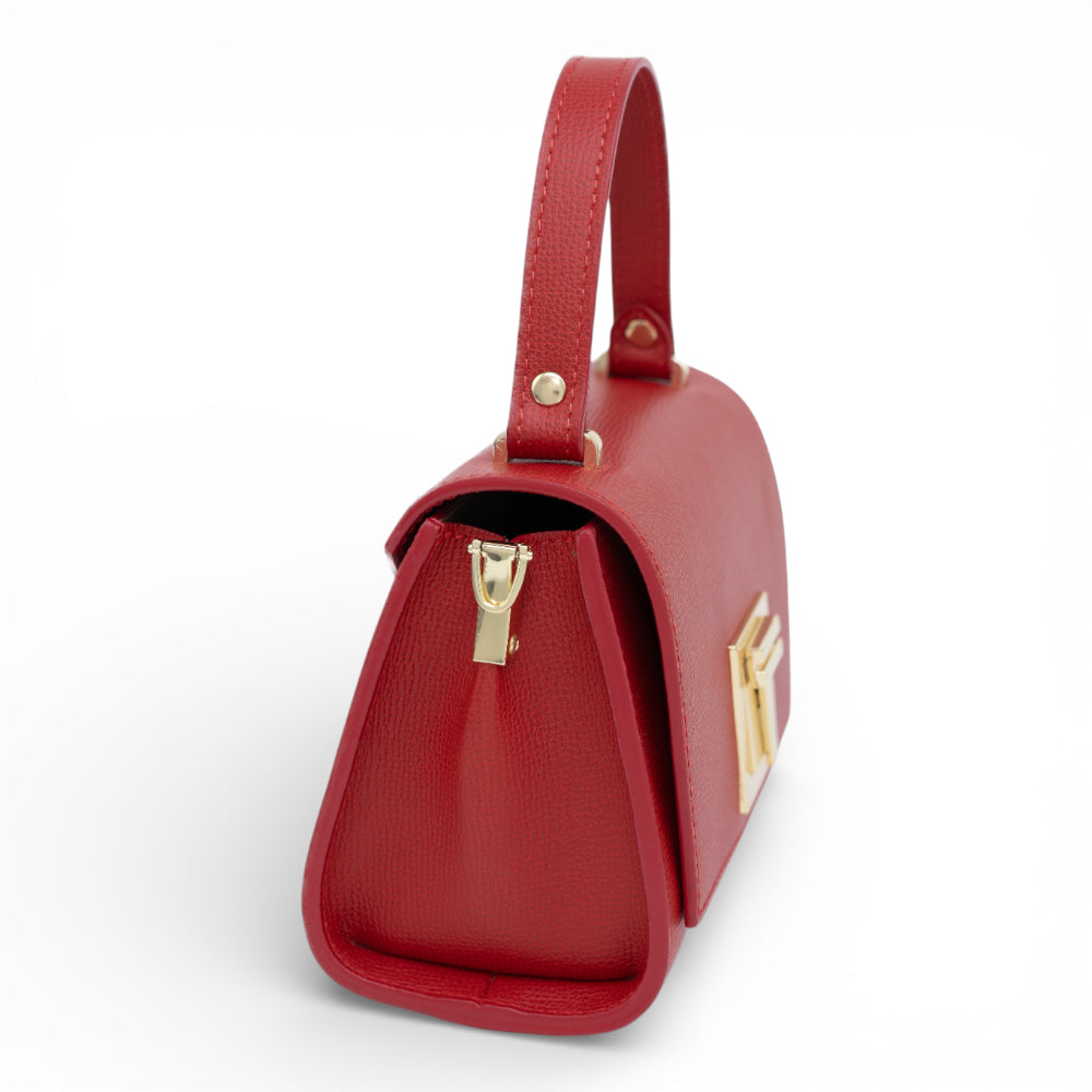 Geanta din piele naturala Rosu MICRO POLINE