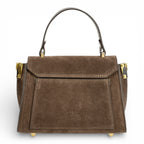 Geanta din piele naturala Ciocolata Suede MICRO POLINE