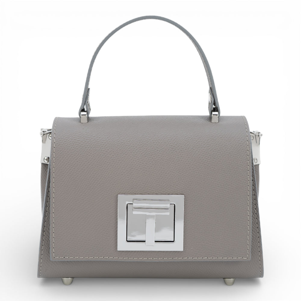 Geanta din piele naturala Grej MICRO POLINE