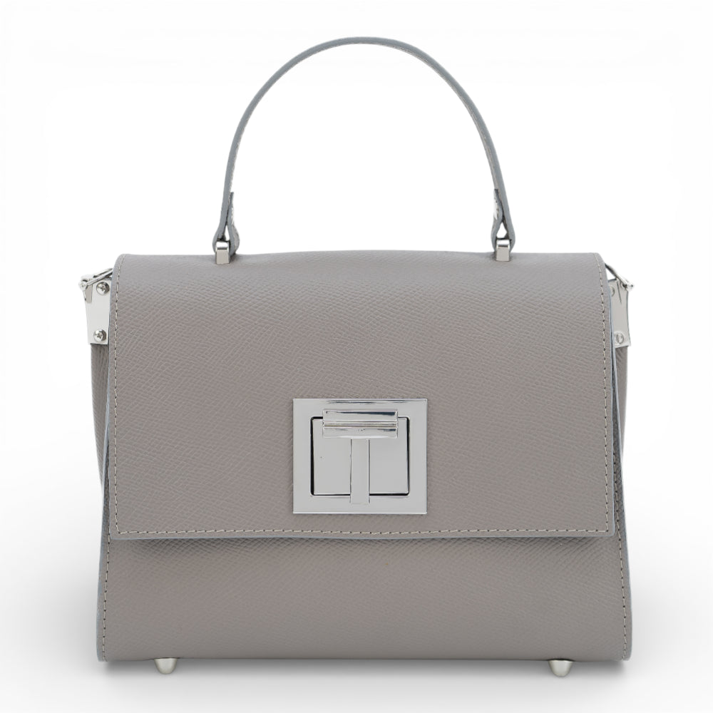 Geanta din piele naturala Grej MINI POLINE