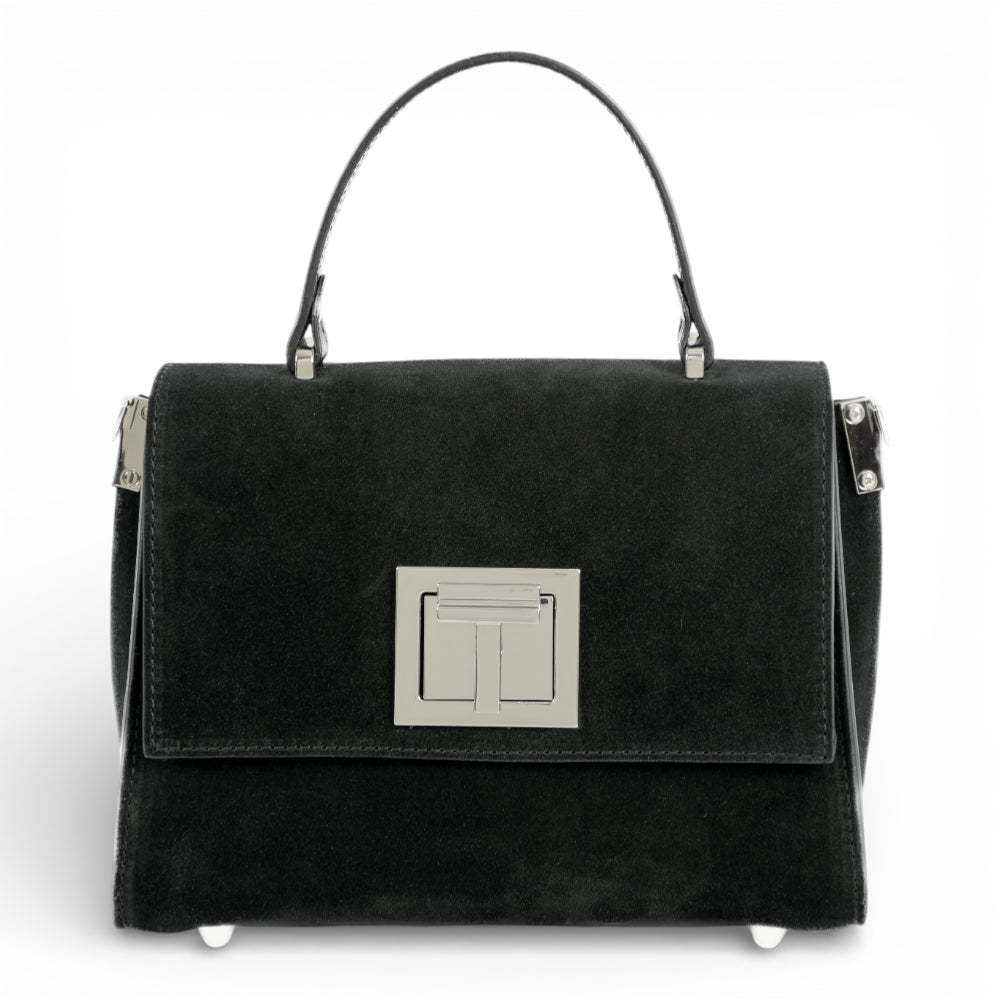 Geanta din piele naturala Negru Suede MINI POLINE