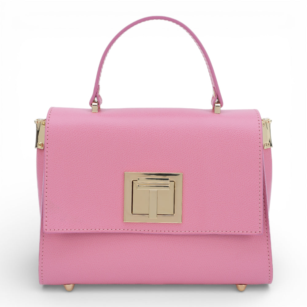Geanta din piele naturala Candy Pink MINI POLINE