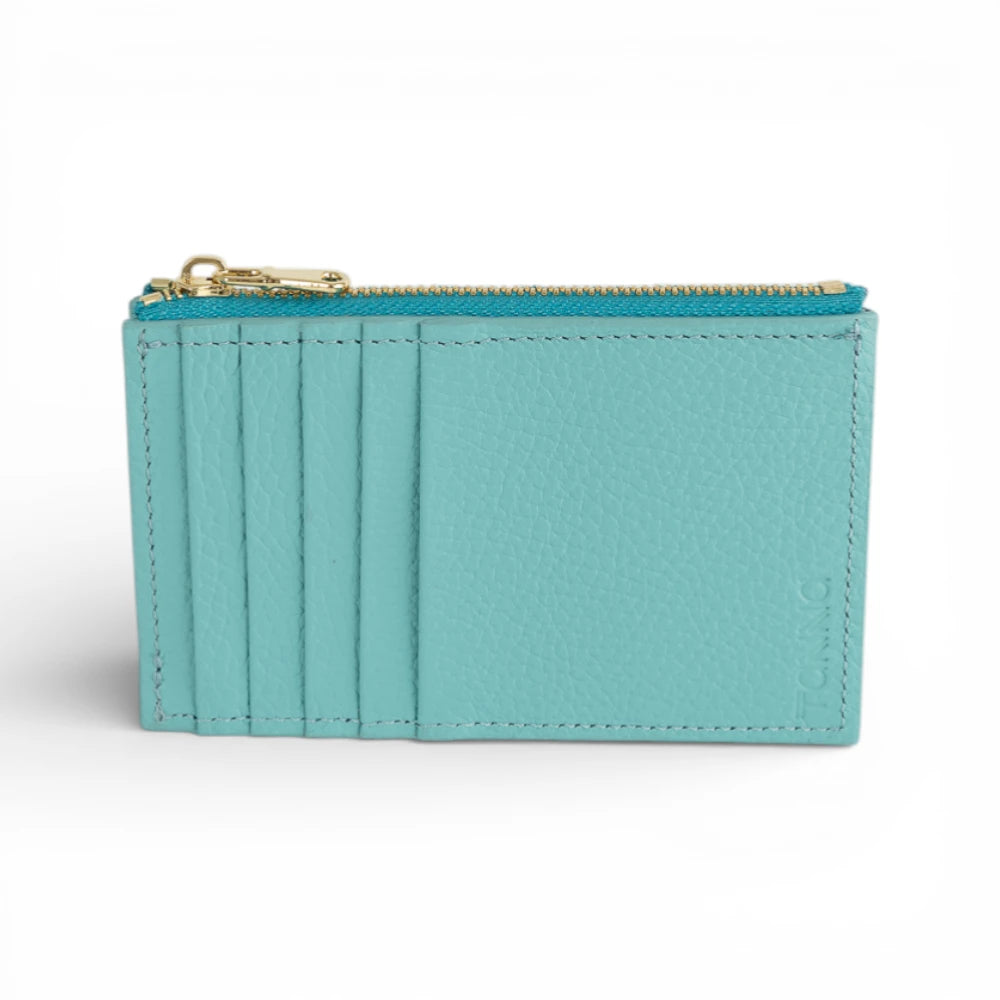 Portcard din piele naturala Aqua Tanna