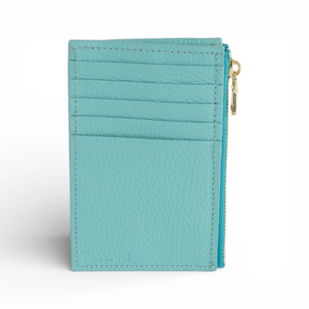Portcard din piele naturala Aqua Tanna