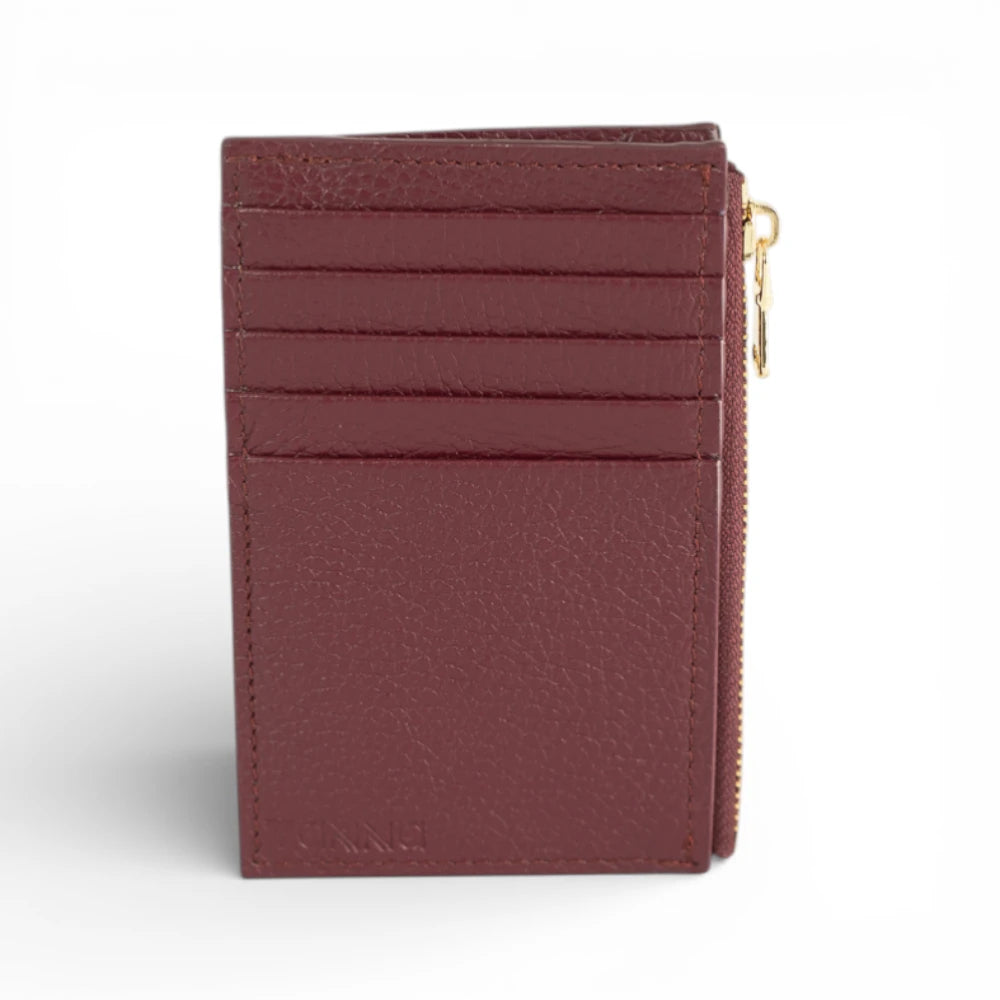 Portcard din piele naturala Burgundy Tanna