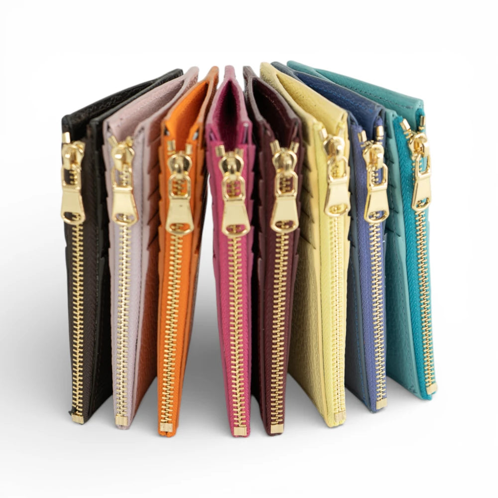 Portcard din piele naturala Blue Jeans Tanna