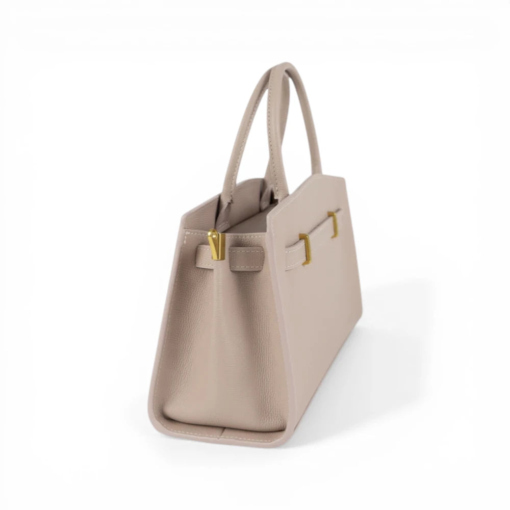 Geanta din piele naturala Powder pink Delle Maxi