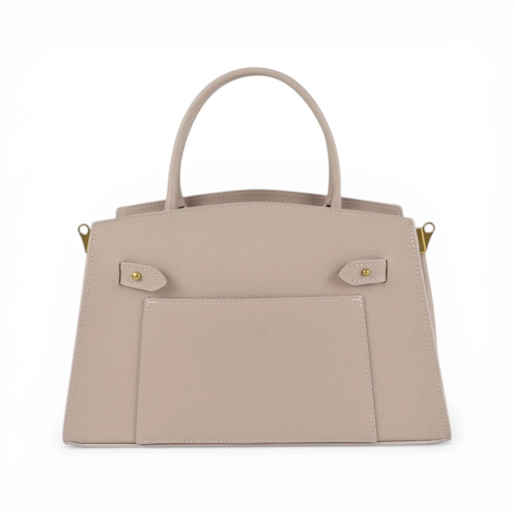 Geanta din piele naturala Powder pink Delle Maxi