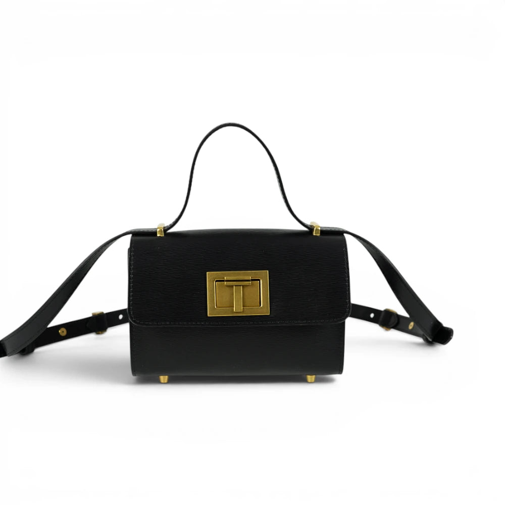 Geanta din piele naturala Neagra Sophie