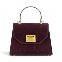 Geanta din piele naturala Suede Garnet Absolute Maxi Grace -PRECOMANDA