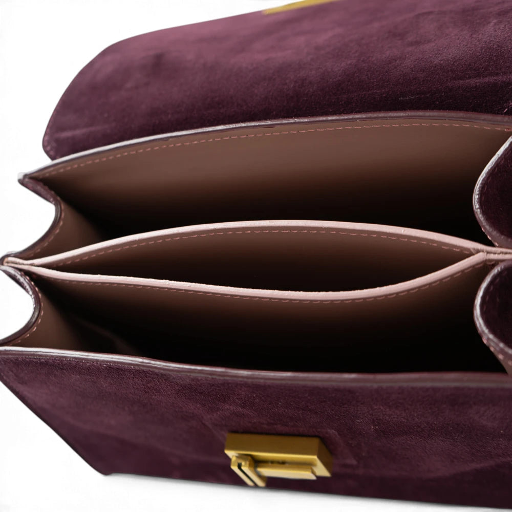 Geanta din piele naturala Suede Garnet Absolute Maxi Grace -PRECOMANDA