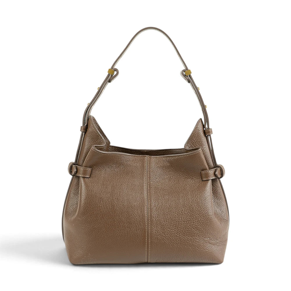Geanta  din piele Bizonata Chocolate Medium Boucle