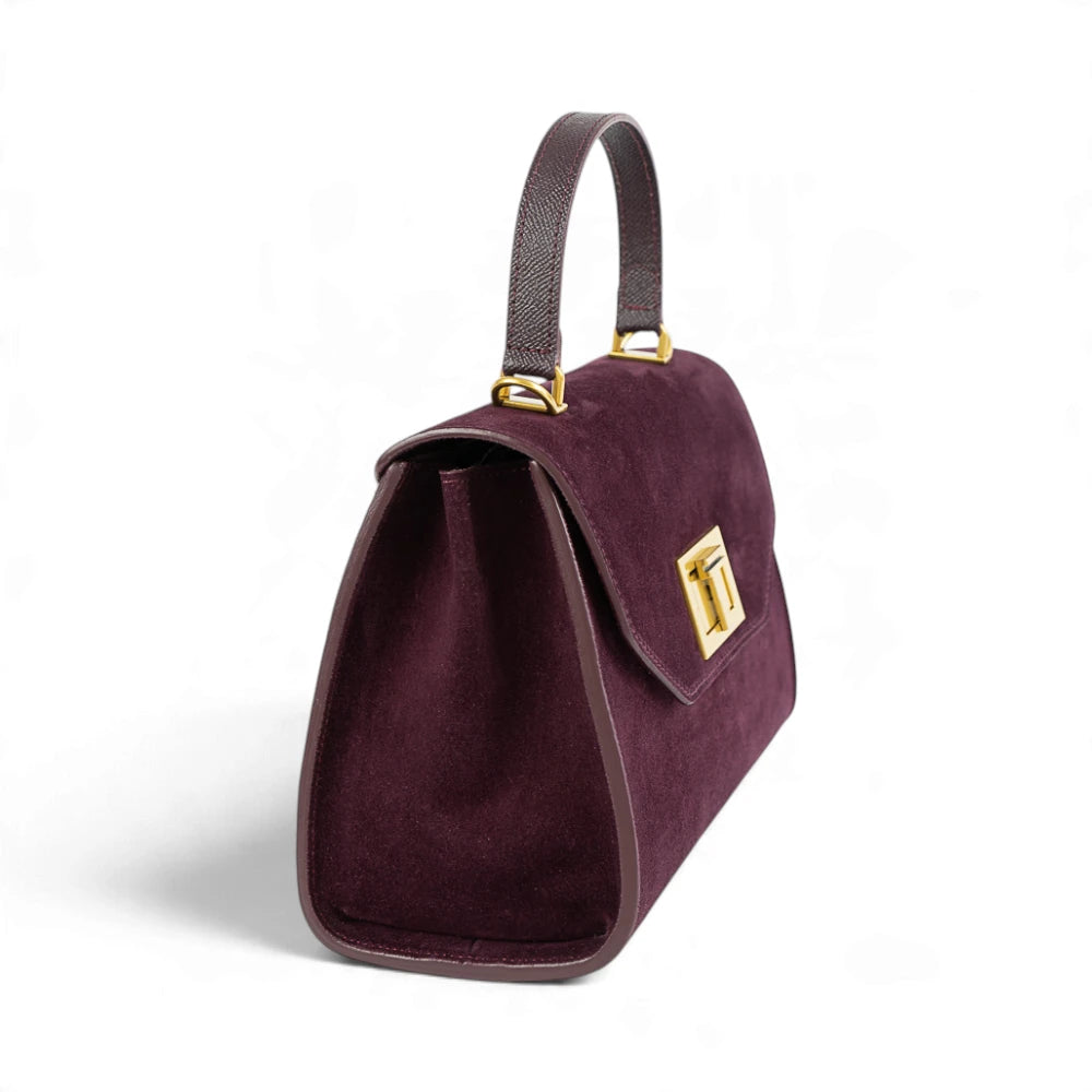 Geanta din piele naturala Suede Garnet Absolute Maxi Grace -PRECOMANDA