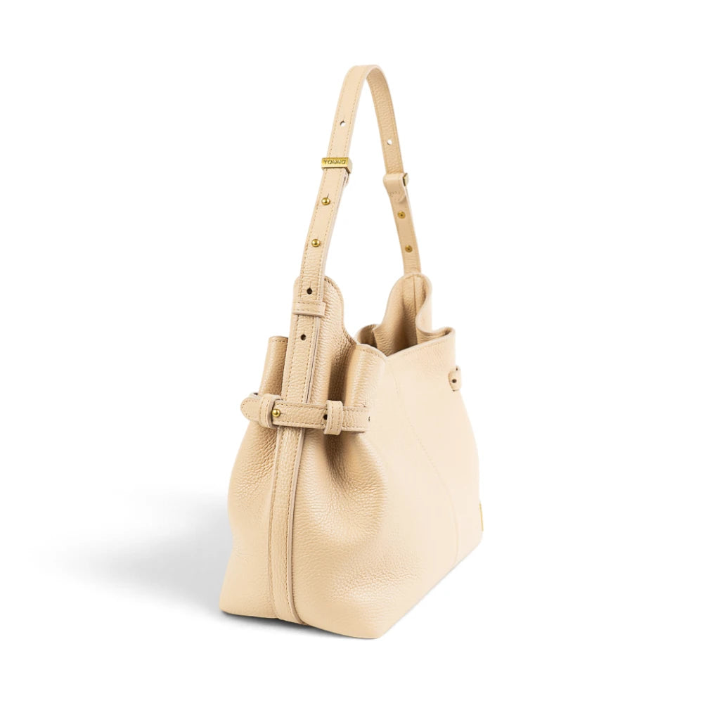 Geanta  din piele Bizonata Nude Medium Boucle