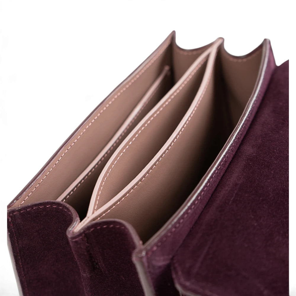Geanta din piele naturala Suede Garnet Absolute Maxi Grace -PRECOMANDA