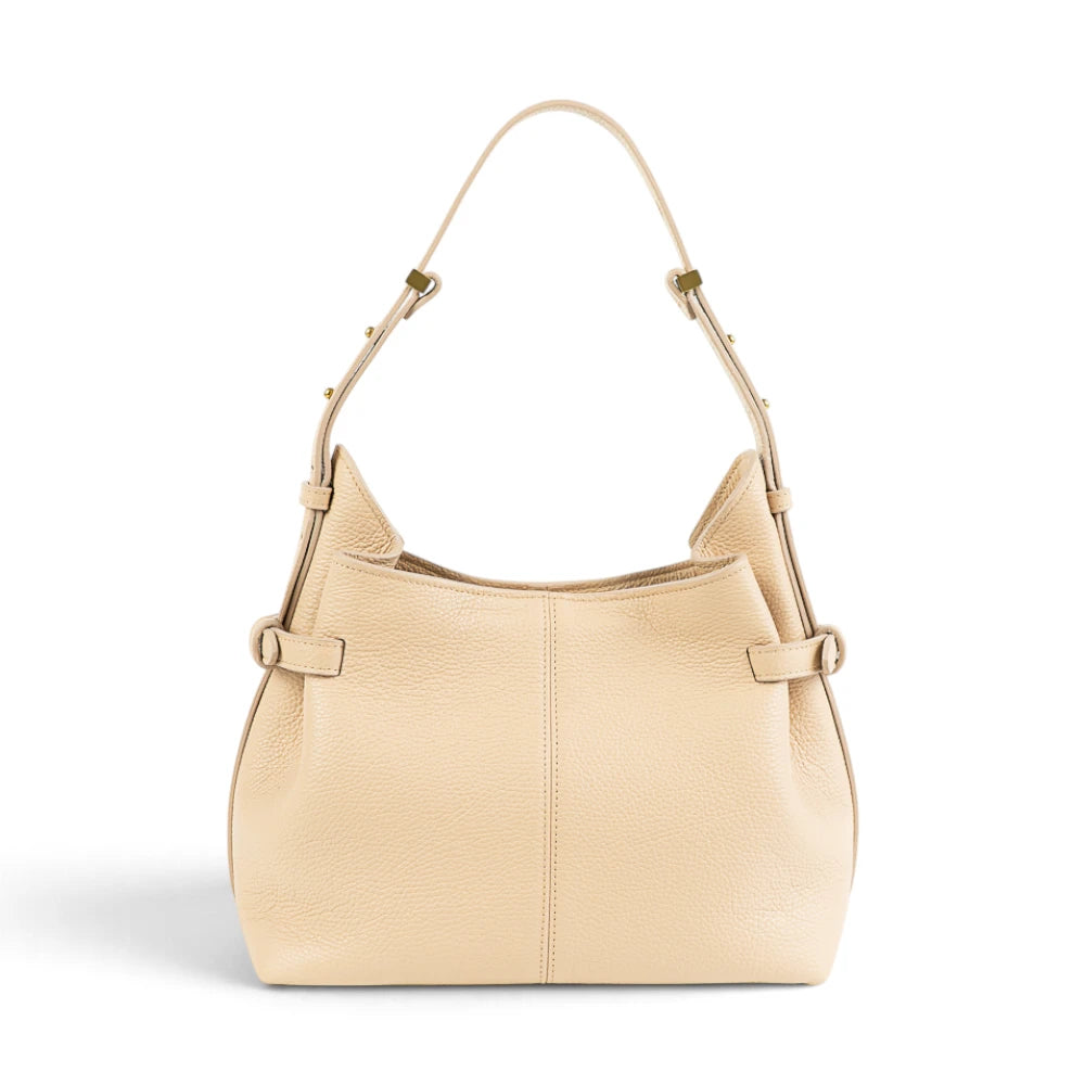 Geanta  din piele Bizonata Nude Medium Boucle