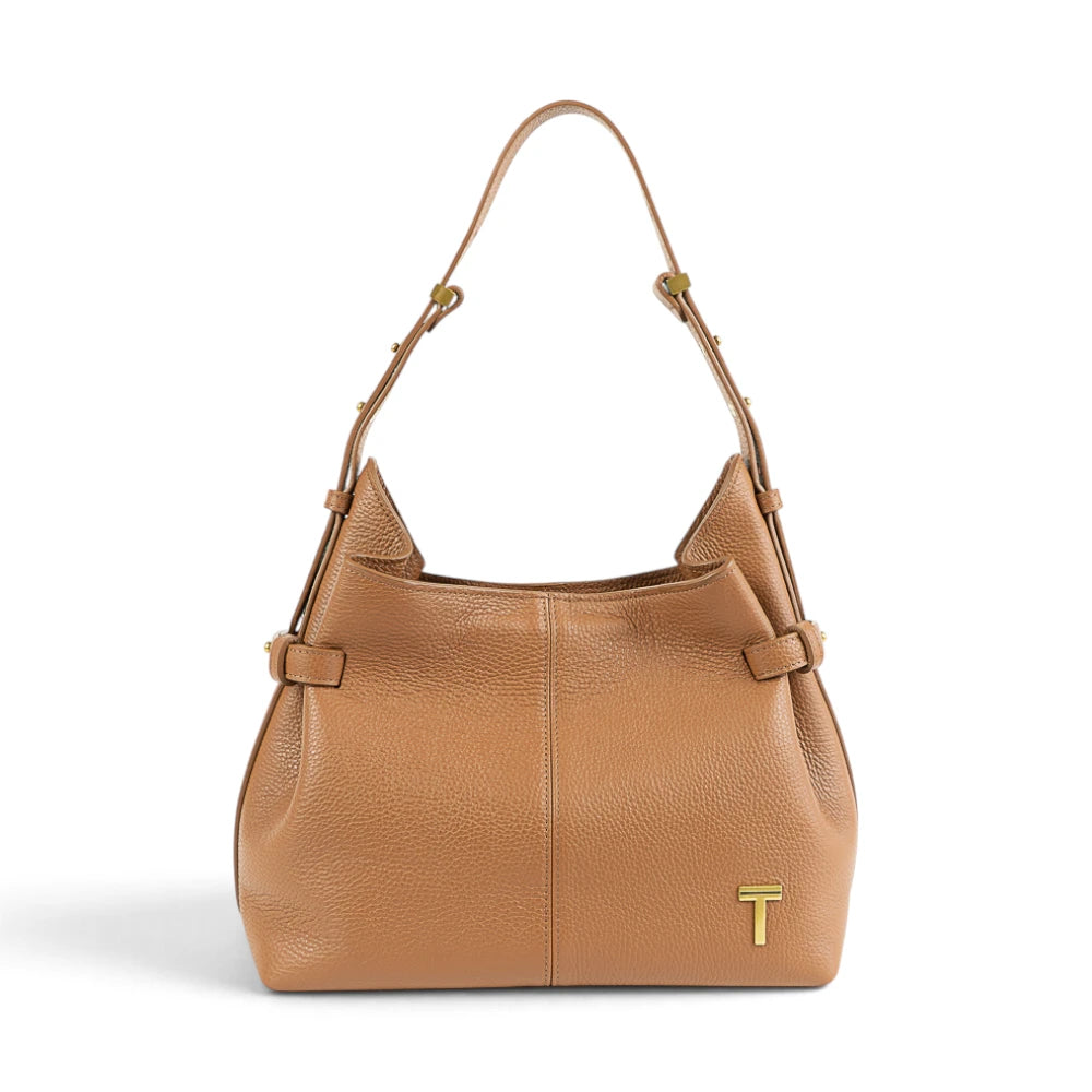 Geanta  din piele Bizonata Camel Medium Boucle