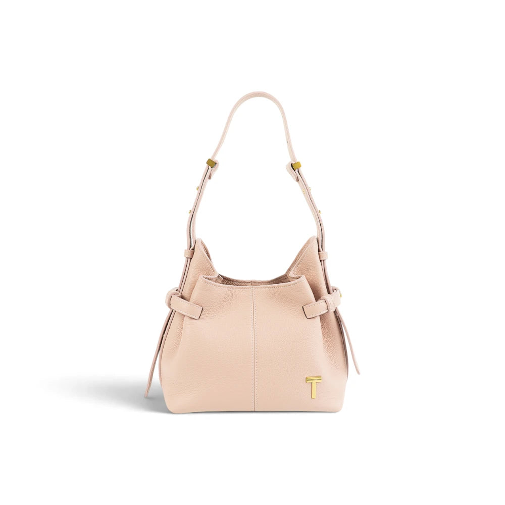 Geanta  din piele bizonata Nude rose Micro Boucle